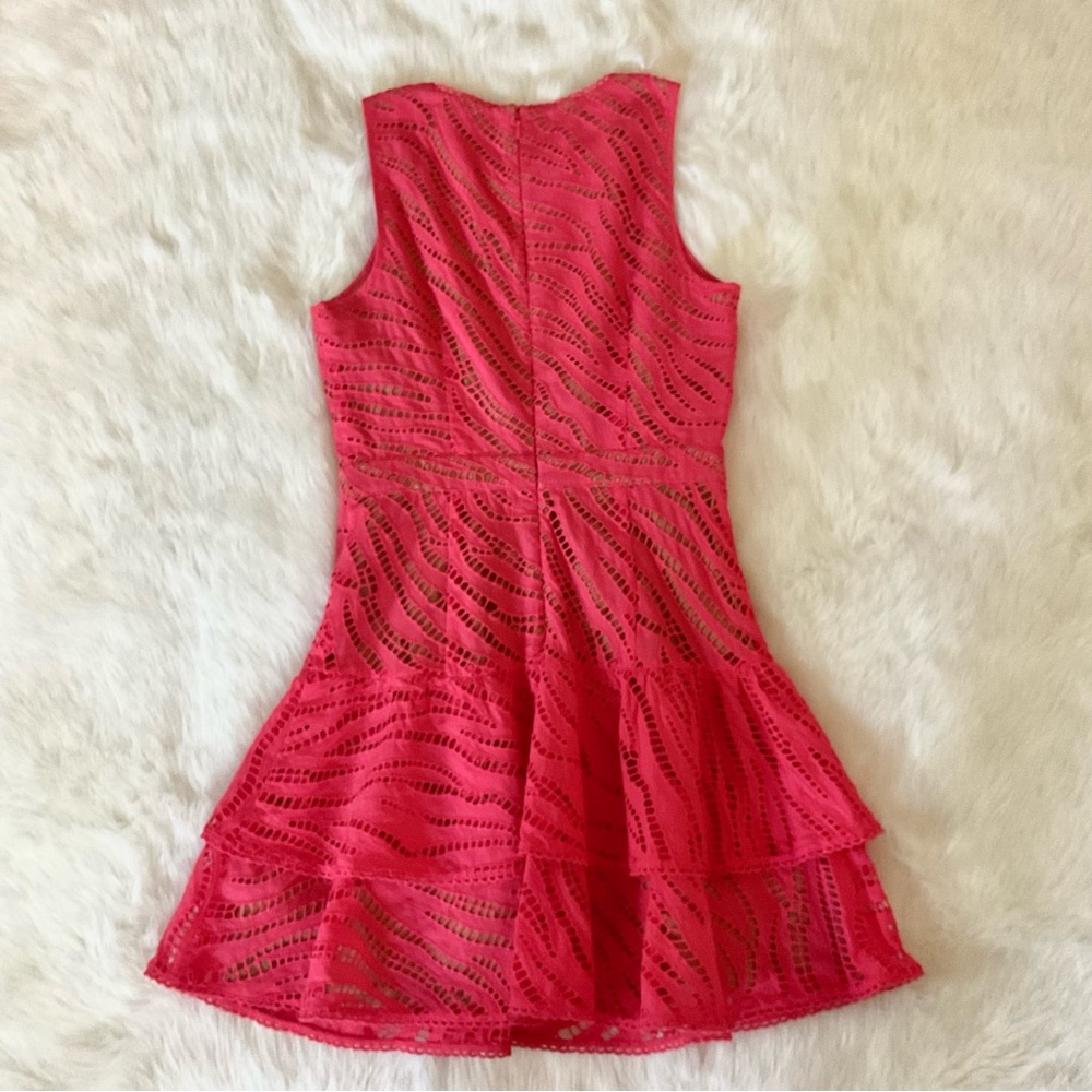✨️SALE✨️ MICHAEL by MICHAEL KORS Zebra Eyelet Cotton Ruffle Minidress - Picture 5 of 9